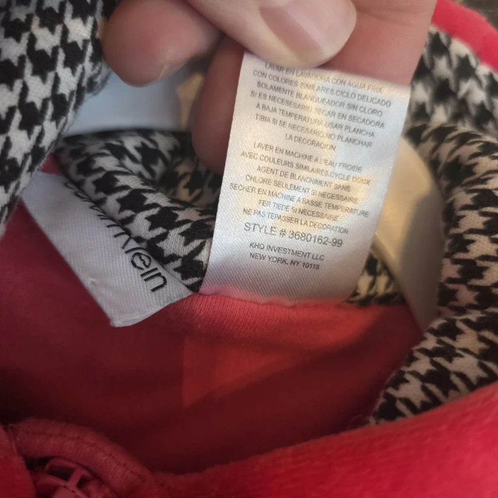 Calvin‎ Klein Snowsuit Infant Size 0-3 Months Pink Black Hearts Herringbone Hood